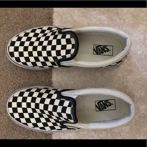 Checkered slip on vans